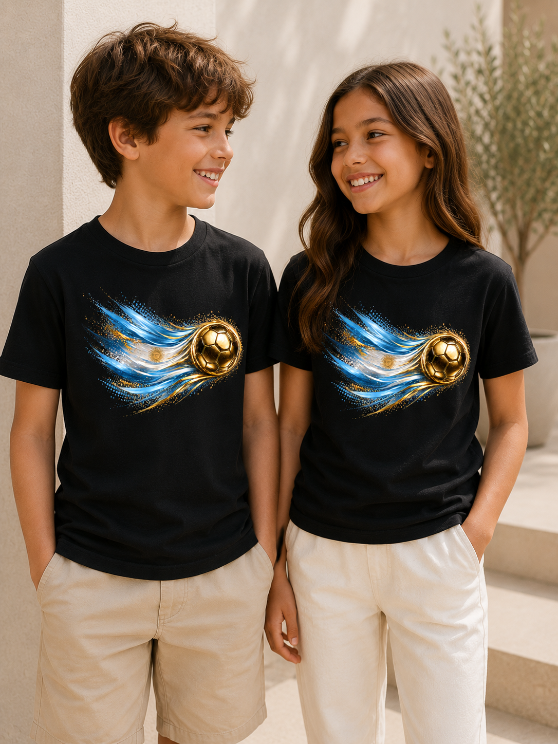 Kids Front Print | Argentina Flag Tee | Bandera Argentina