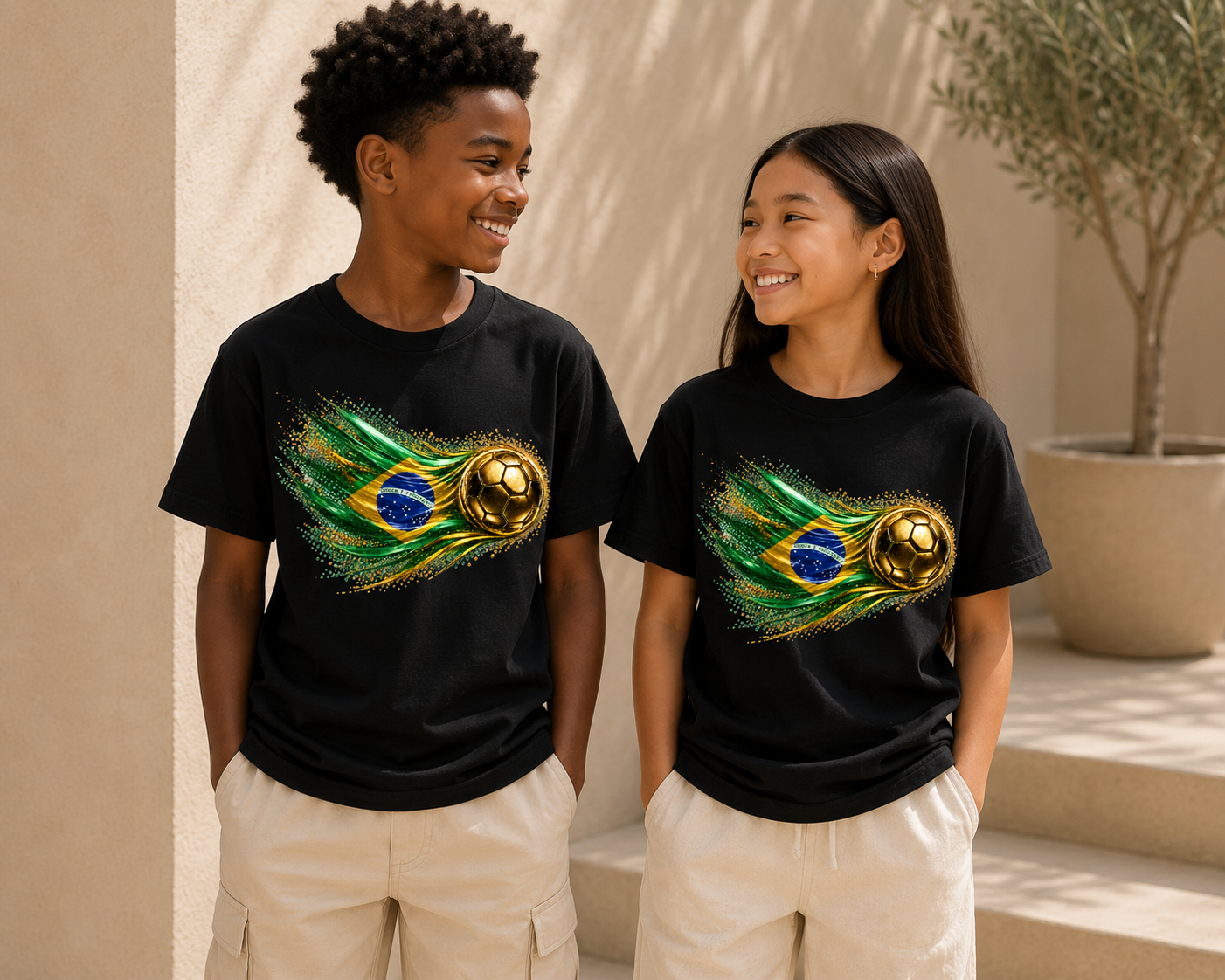 Kids Front Print | Brazil Flag Tee | Bandeira do Brasil