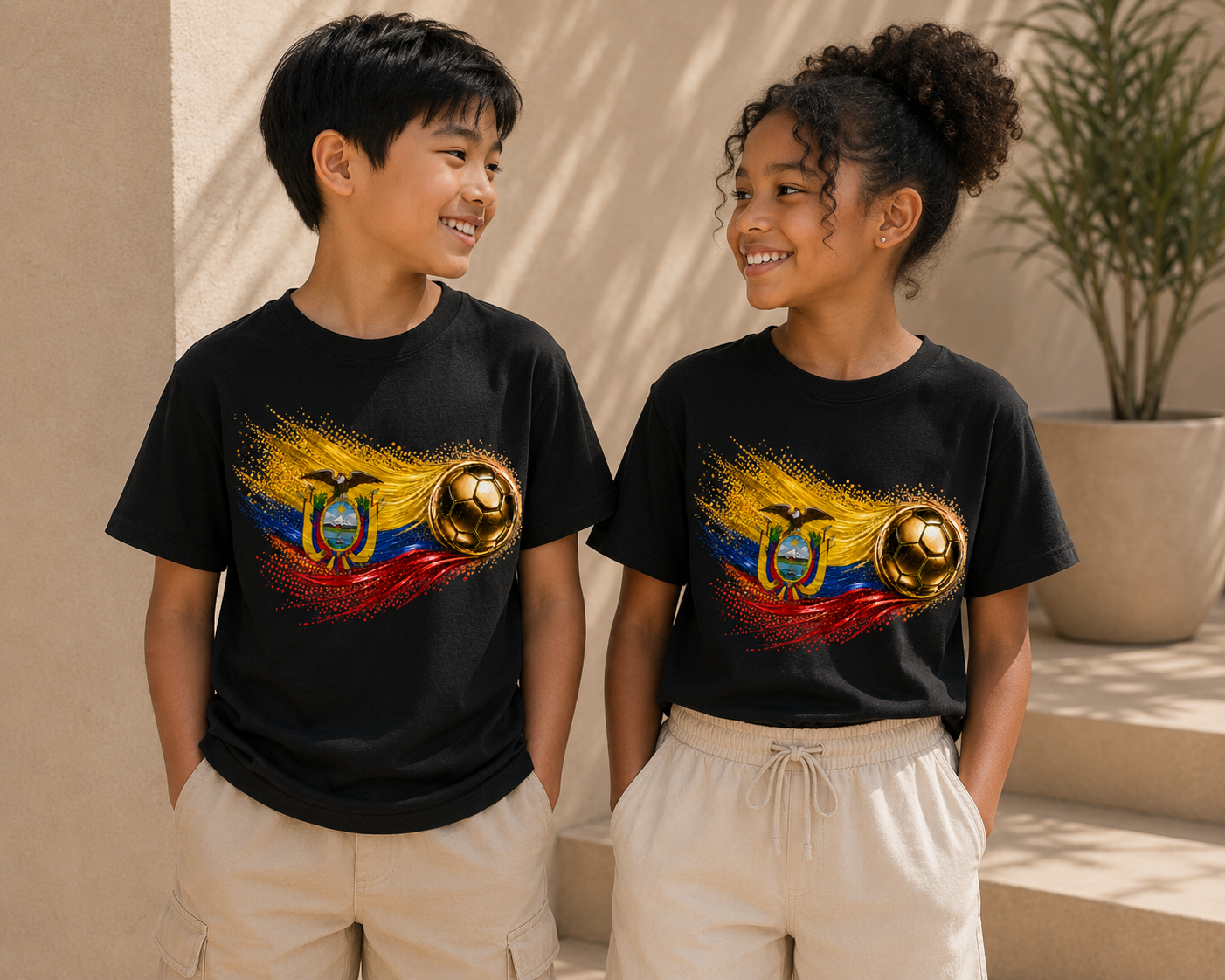 Kids Front Print | Ecuador Flag Tee | Bandera de Ecuador