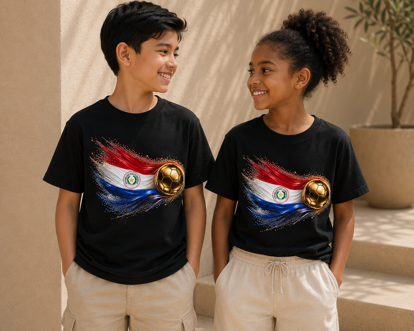 Kids Front Print | Paraguay Flag Tee | Bandera de Paraguay