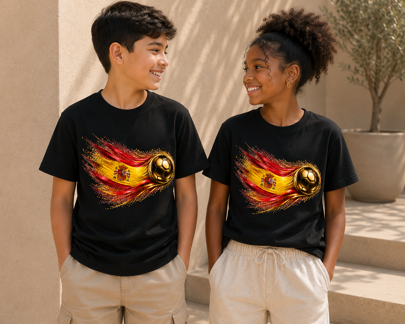 Kids Front Print | Spain Flag Tee | Bandera de España