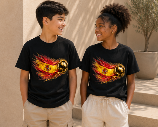 Kids Front Print | Spain Flag Tee | Bandera de España