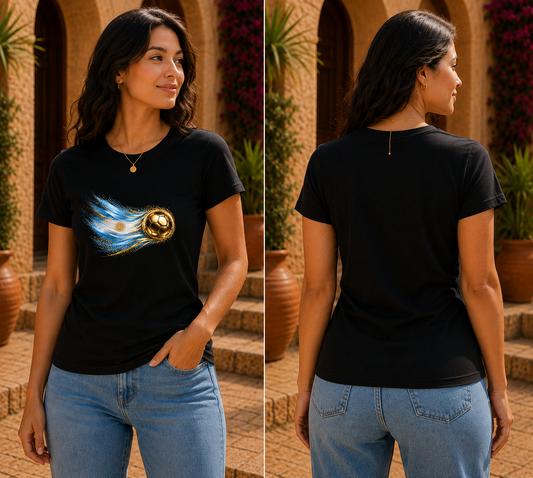 Women’s Fitted Front Print | Argentina Flag Tee | Bandera Argentina