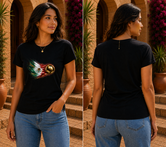 Women’s Fitted Front Print | Mexico Flag Tee | Bandera de México
