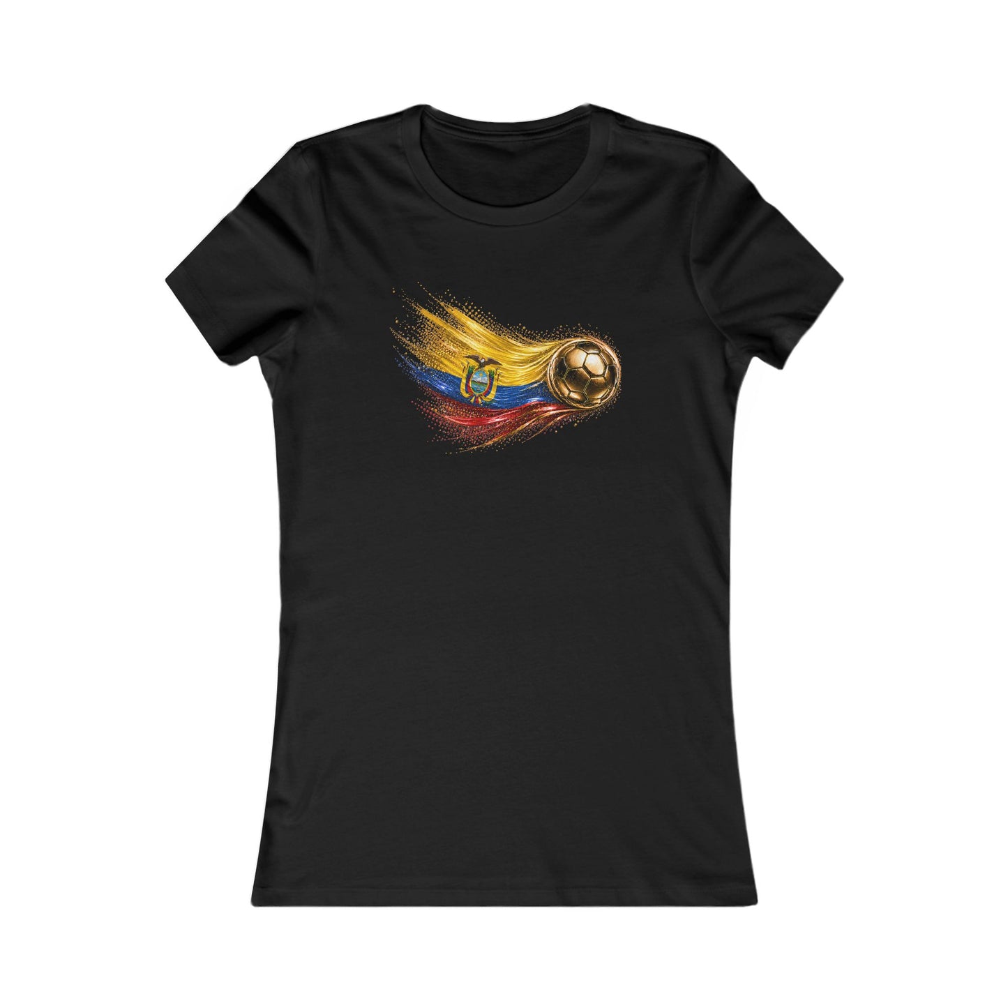 Women’s Fitted Front Print | Ecuador Flag Tee | Bandera de Ecuador