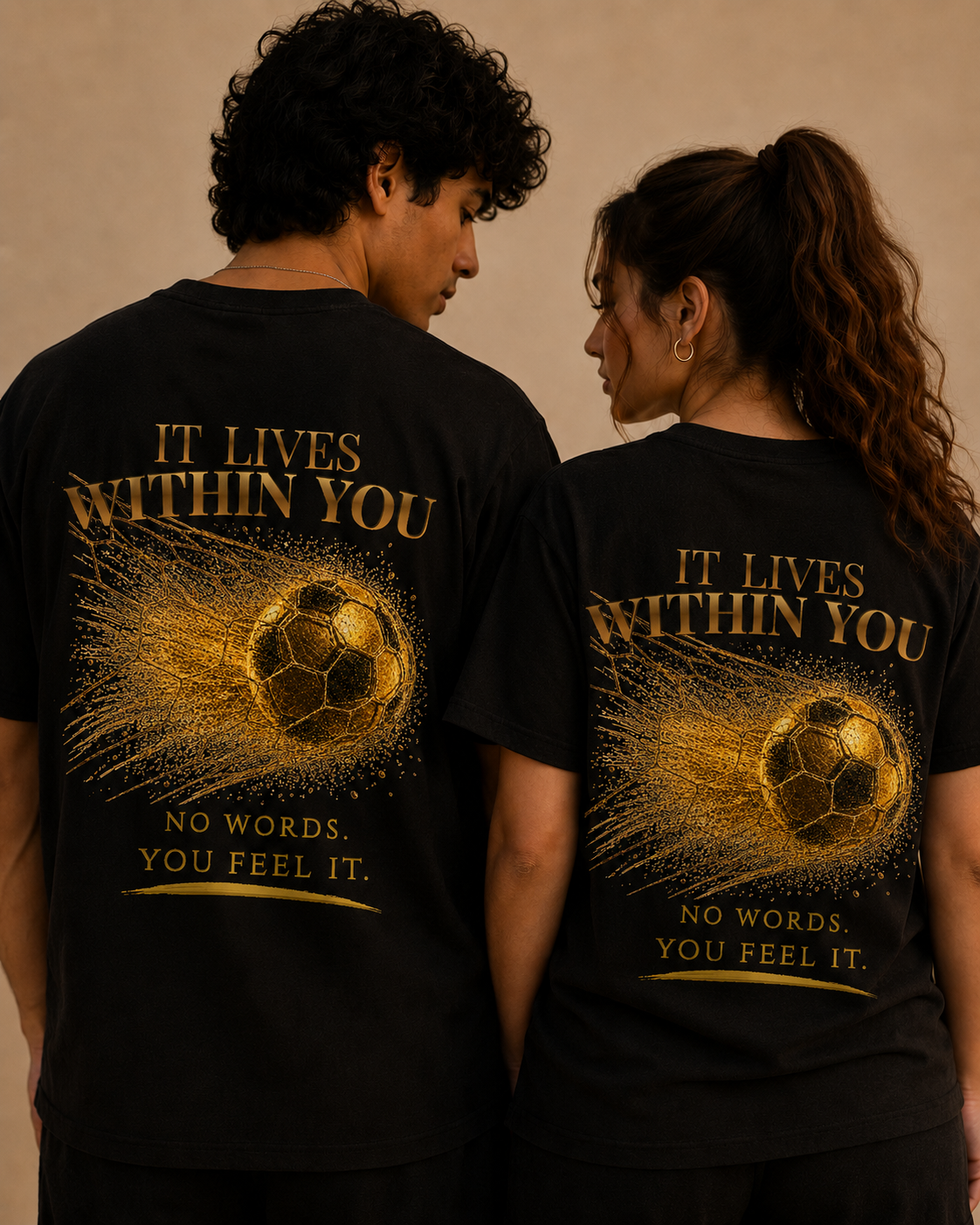 Back Print | It Lives Within You | Gold Soccer Design | English Edition